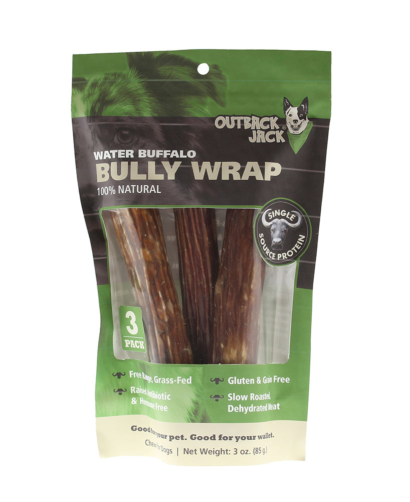 Outback Jack® Water Buffalo Bully Wrap 3 pack DOG TREATS