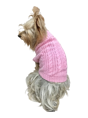 Scottish Cable Knit Sweater, Pink