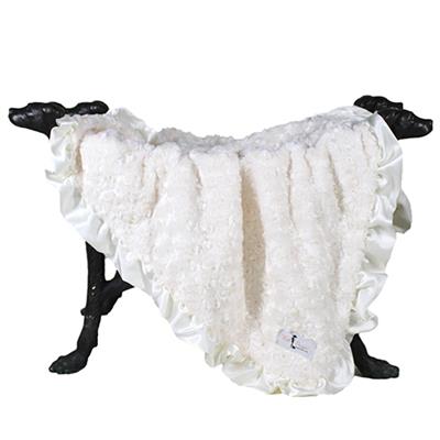 Baby Ruffle Dog Blanket: Cream