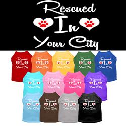 Rescued in "YOUR CITY / STATE" Custom Souvenir Pet Shirts
