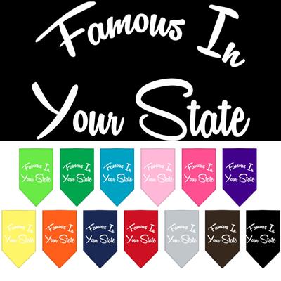 Famous in "YOUR CITY / STATE" Custom Souvenir Pet Bandanas