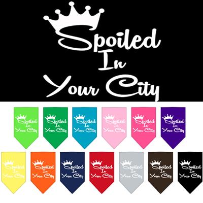 Spoiled in "YOUR CITY / STATE" Custom Souvenir Pet Bandanas