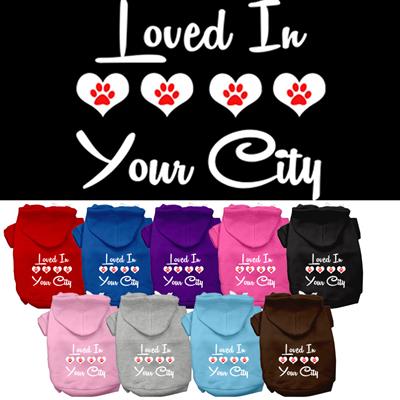 Loved In "YOUR CITY / STATE" Custom Souvenir Pet Hoodies