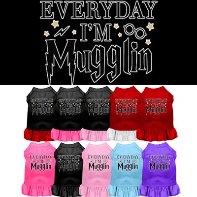 Everyday I'm Mugglin Screen Print Dress