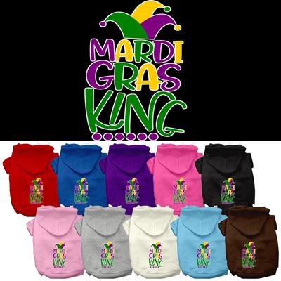 Mardi Gras King Screen Print Pet Hoodies