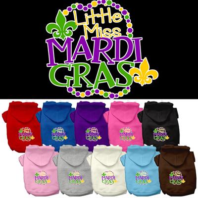 Little Miss Mardi Gras Screen Print Pet Hoodies