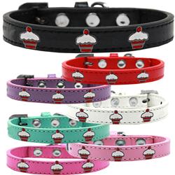 Red Cupcake Widget Dog Collar