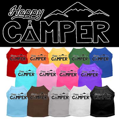 Happy Camper Screen Print Dog Shirt