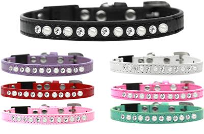 Pearl and Clear Jewel Breakaway Cat Collar