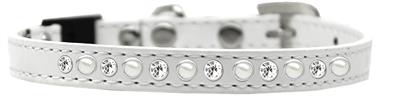 Pearl and Clear Jewel Breakaway Cat Collar