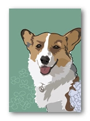 Welsh Corgi & Hydrangea - Fridge Magnet