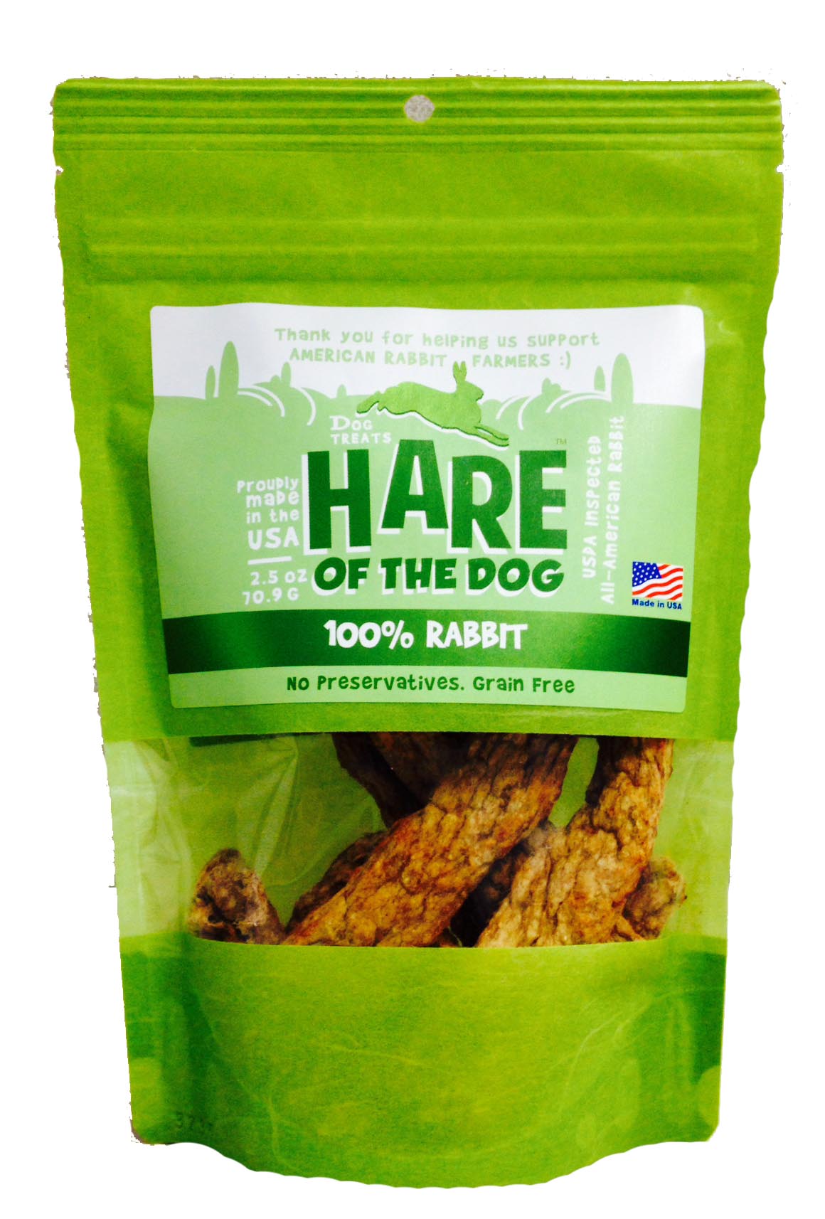 Hare of the Dog Bagged Treats 100 Rabbit 2.5 oz.