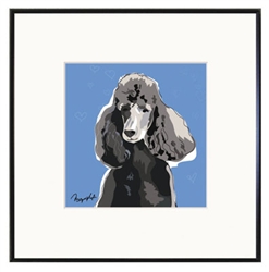 Framed Print: Poodle, Black
