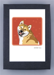 Shiba Inu Smiling - Grrreen Boxed Note Cards