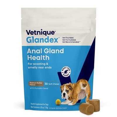 Glandex Anal Gland Support Soft Chews - Peanut Butter Flavor 30 ct.