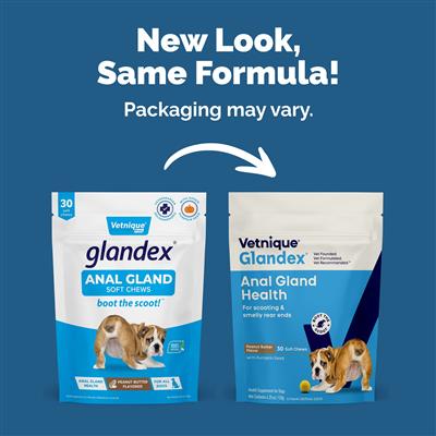 Glandex Anal Gland Support Soft Chews - Peanut Butter Flavor 30 ct.