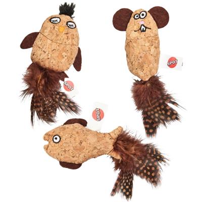 Spot Corkies Cat Toy With Catnip Assorted 3.5 In