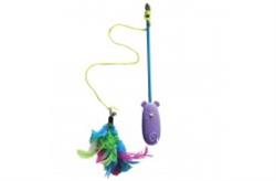 Spot Laser And Feather Teaser Wand Cat Toy Assorted 12 In