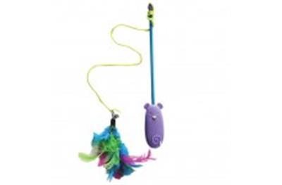 Spot Laser And Feather Teaser Wand Cat Toy Assorted 12 In