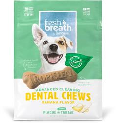 FRESH BREATH BY TROPICLEAN DENTAL CHEW BANANA DOG TREAT 5-25 LBS SMALL 20CT