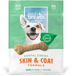 FRESH BREATH BY TROPICLEAN DENTAL CHEW SKIN & COAT DOG TREAT 5-25 LBS SMALL 20CT