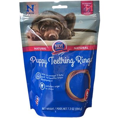 N-Bone® Puppy Teething Rings Blueberry & BBQ (6 PACK) 