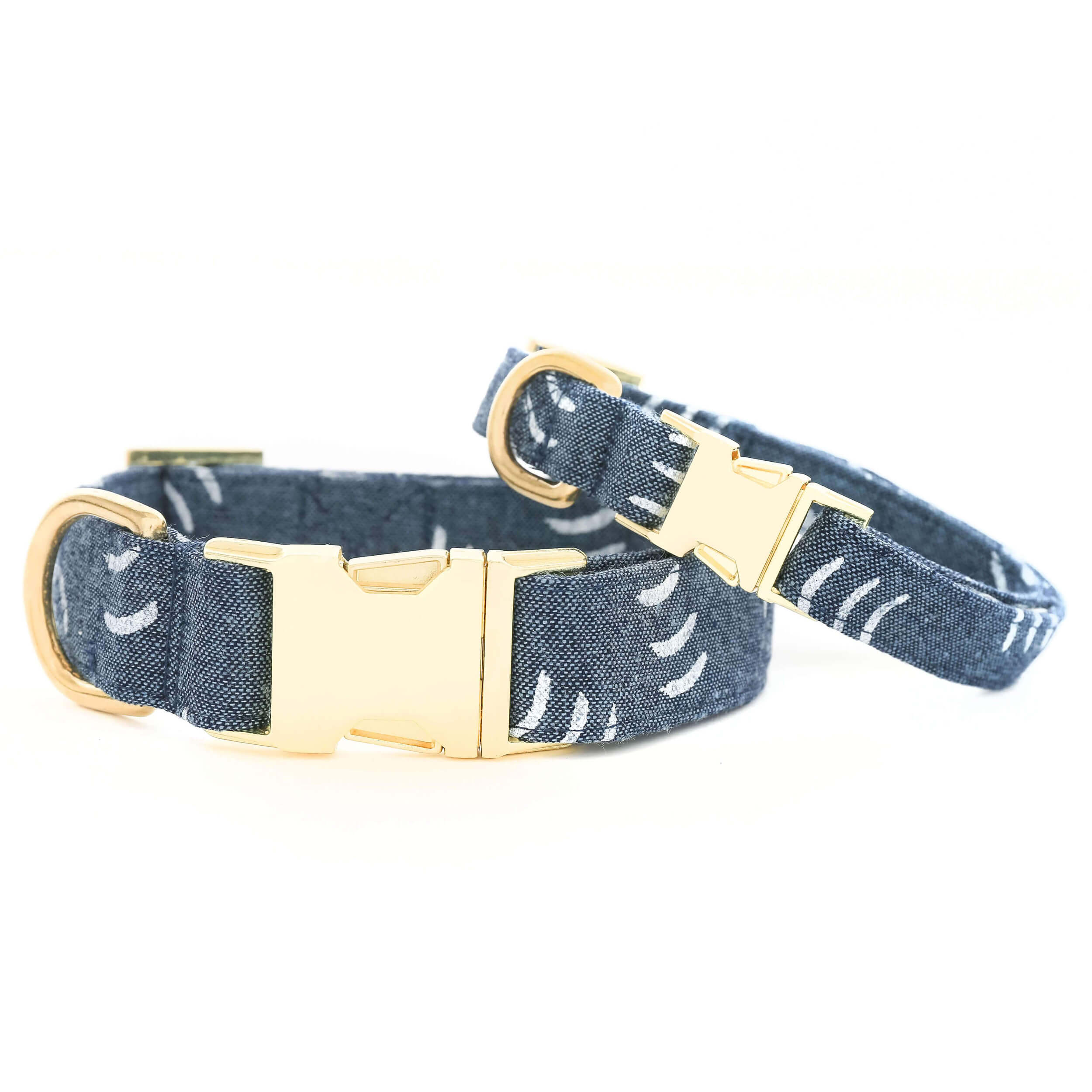 Denim Waves Dog Collar