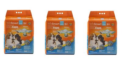 WizSmart Super, 50 Pack,  All Day Dry Premium Dog Pads  (case of 3)