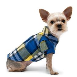  Flannel Button Down Shirt Blue/Yellow