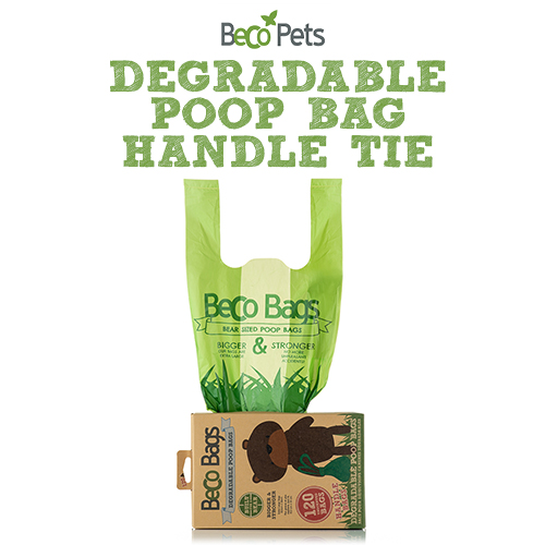 BECO Poop Bags, Handled 120 Count (Degradable) EcoFriendly