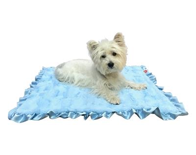 Furbaby Ruffled Travel Blanket (29x29) Bella Blue