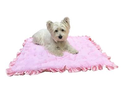 Furbaby Ruffled Travel Blanket (29x29) Bella Pink