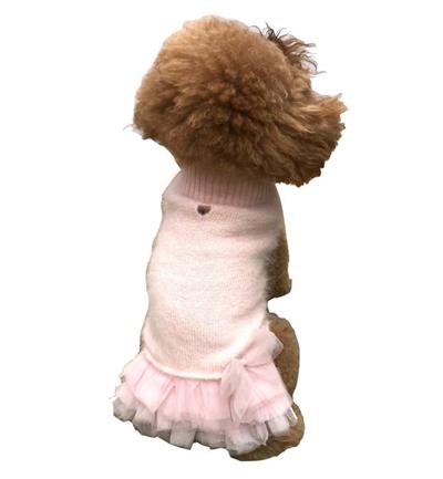 Frilly tutu sweater dress, blush