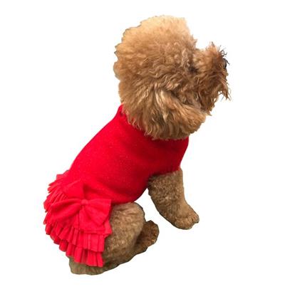Frilly tutu sweater dress, red