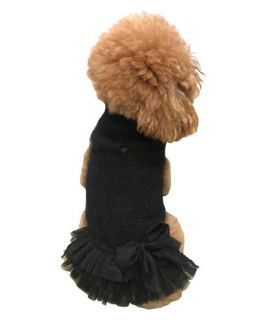 Frilly tutu sweater dress, black