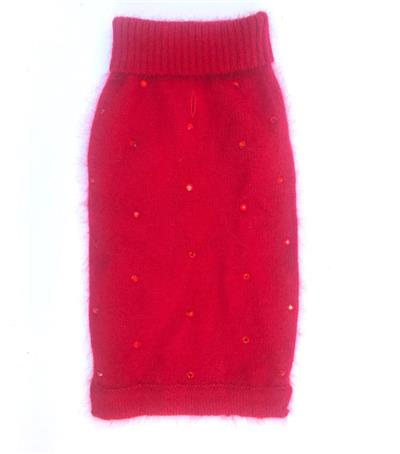 Super Glam rhinestone turtleneck, red
