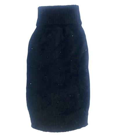 Super Glam rhinestone turtleneck, black