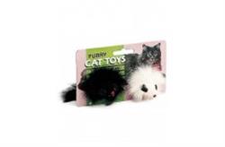 Spot Twin Plush Mice Rattle And Catnip Toy Black; White 4.5 In 2 Pack