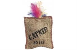 Spot Jute And Feather Sack Cat Toy With Catnip Brown 7 In