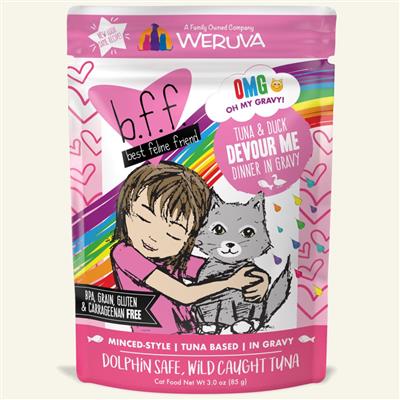 BFF Cat Omg Tuna & Duck Devour Me Dinner in Gravy 3oz. (Case Of 12)