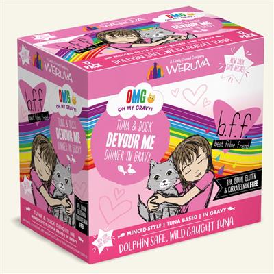 BFF Cat Omg Tuna & Duck Devour Me Dinner in Gravy 3oz. (Case Of 12)