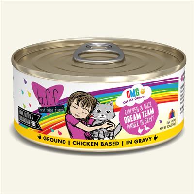 BFF Cat Omg Chicken & Duck Dream Team Dinner in Gravy 5.5oz. (Case Of 8)