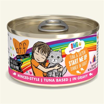 BFF Cat Omg Tuna & Salmon Start Me Up Dinner in Gravy 2.8oz. (Case Of 12)