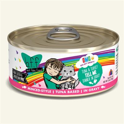 BFF Cat Omg Tuna & Turkey Tell Me Dinner in Gravy 5.5oz. (Case Of 8)