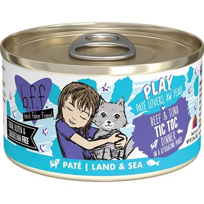 BFF Cat Play Beef & Tuna Tic Toc Beef & Tuna Dinner 2.8oz (Case Of 12)