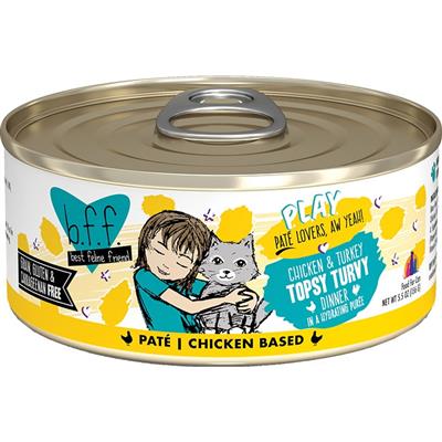 BFF Cat Play Chicken & Turkey Topsy Turvy Chicken & Turkey Dinner 5.5oz. (Case Of 8)