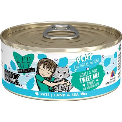 BFF Cat Play Turkey & Tuna Tweet Me! Turkey & Tuna Dinner 5.5oz. (Case Of 8)