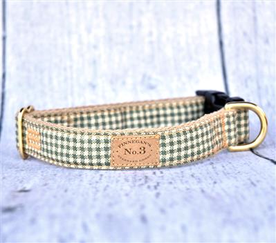 Small Green Plaid Collars and Leads