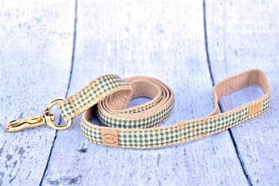 Small Green Plaid Collars and Leads