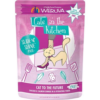 Cats In The Kitchen Slide N' Serve Cat to The Future Chicken & Salmon Dinner 3oz. Pouch (Case Of 12)